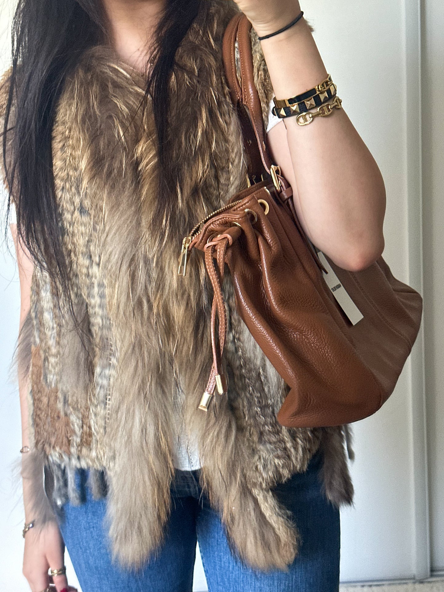 Sac Stockholm L - Camel cuir grainé