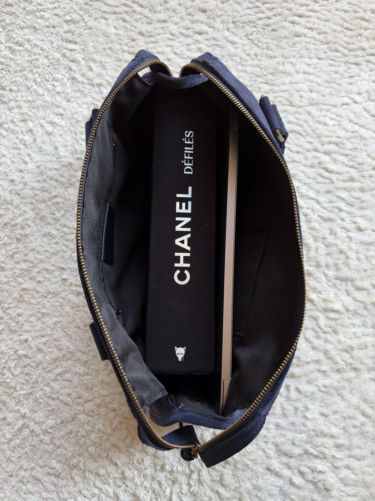 Sac City - Bleu marine en daim