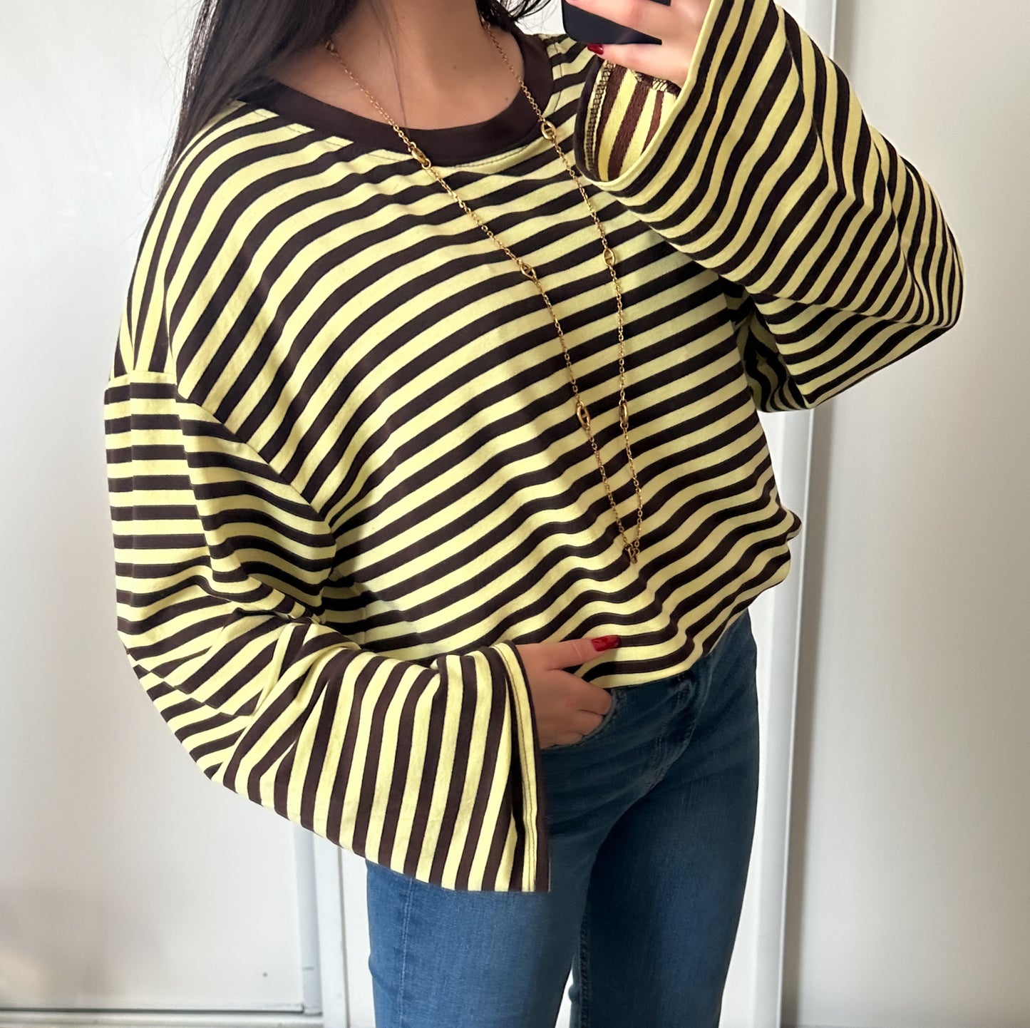 Lola geel/bruin t-shirt