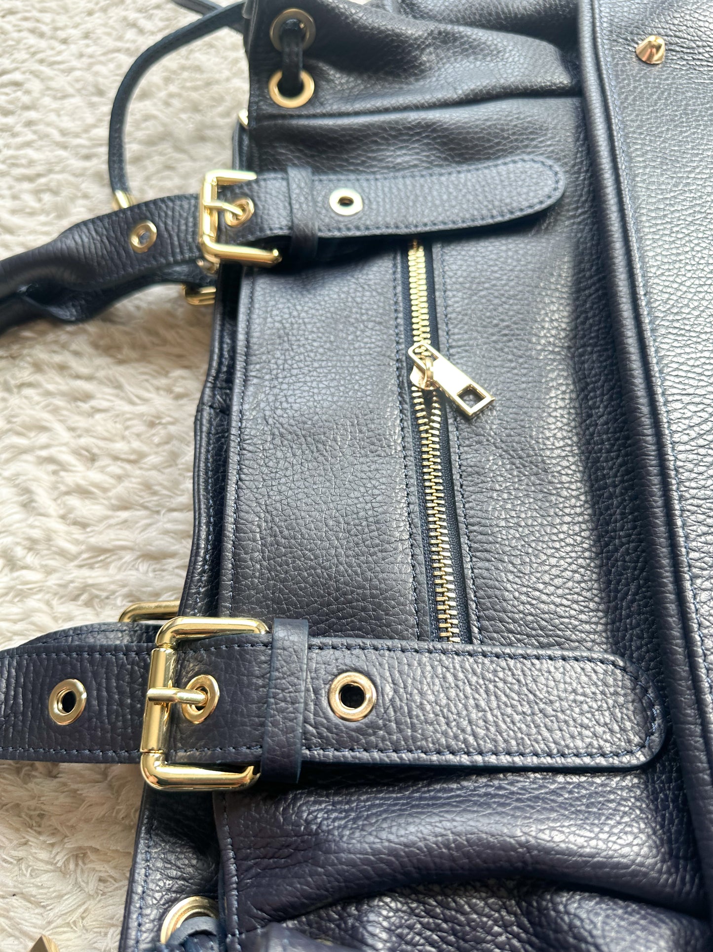 Stockholm Bag L - Navy Grained