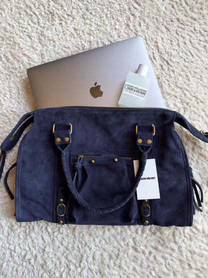 Sac City - Bleu marine en daim