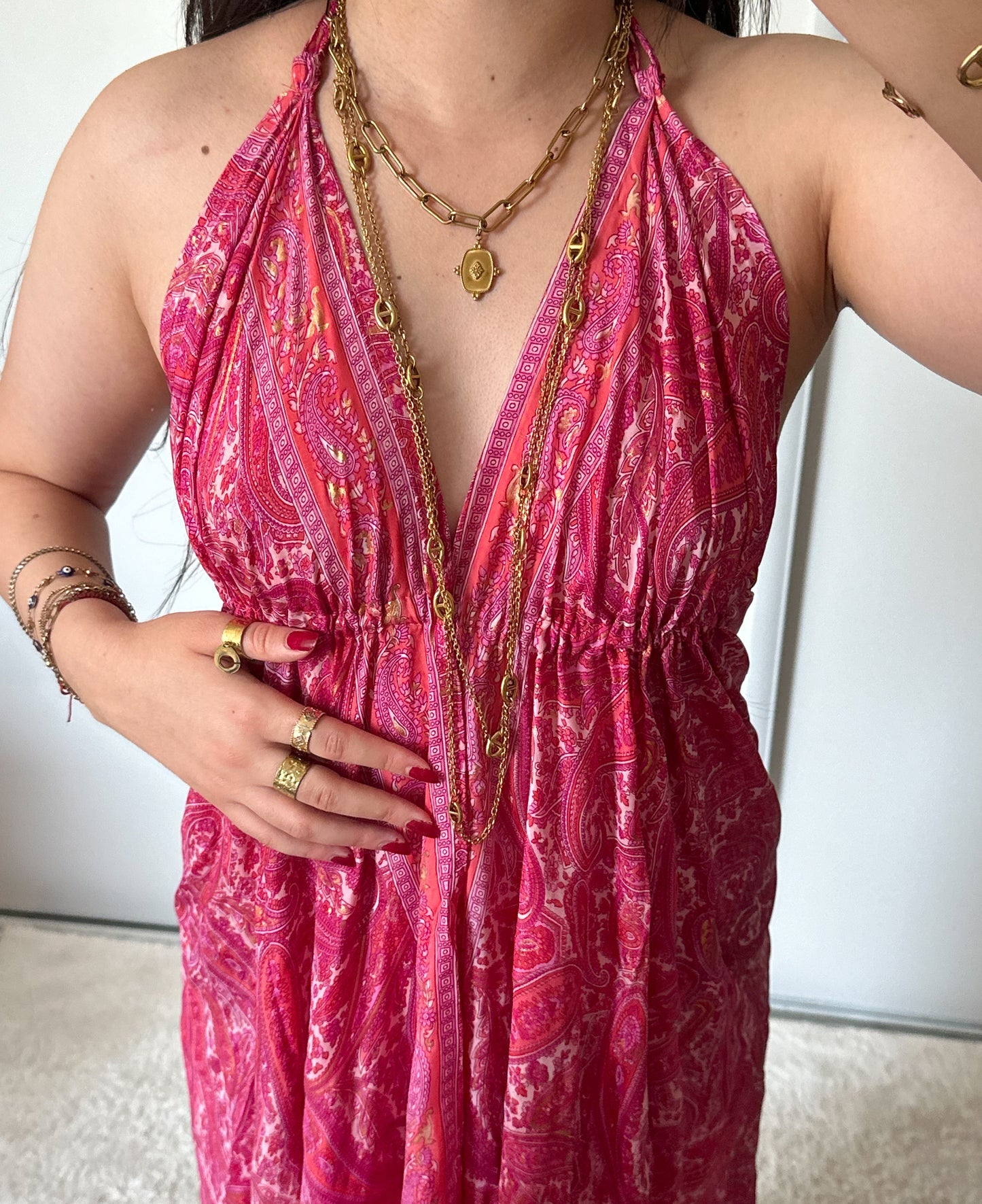 Boho-jurk - Fuchsiaroze