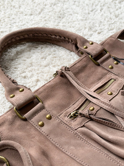 Sac City L - Marron taupe en daim