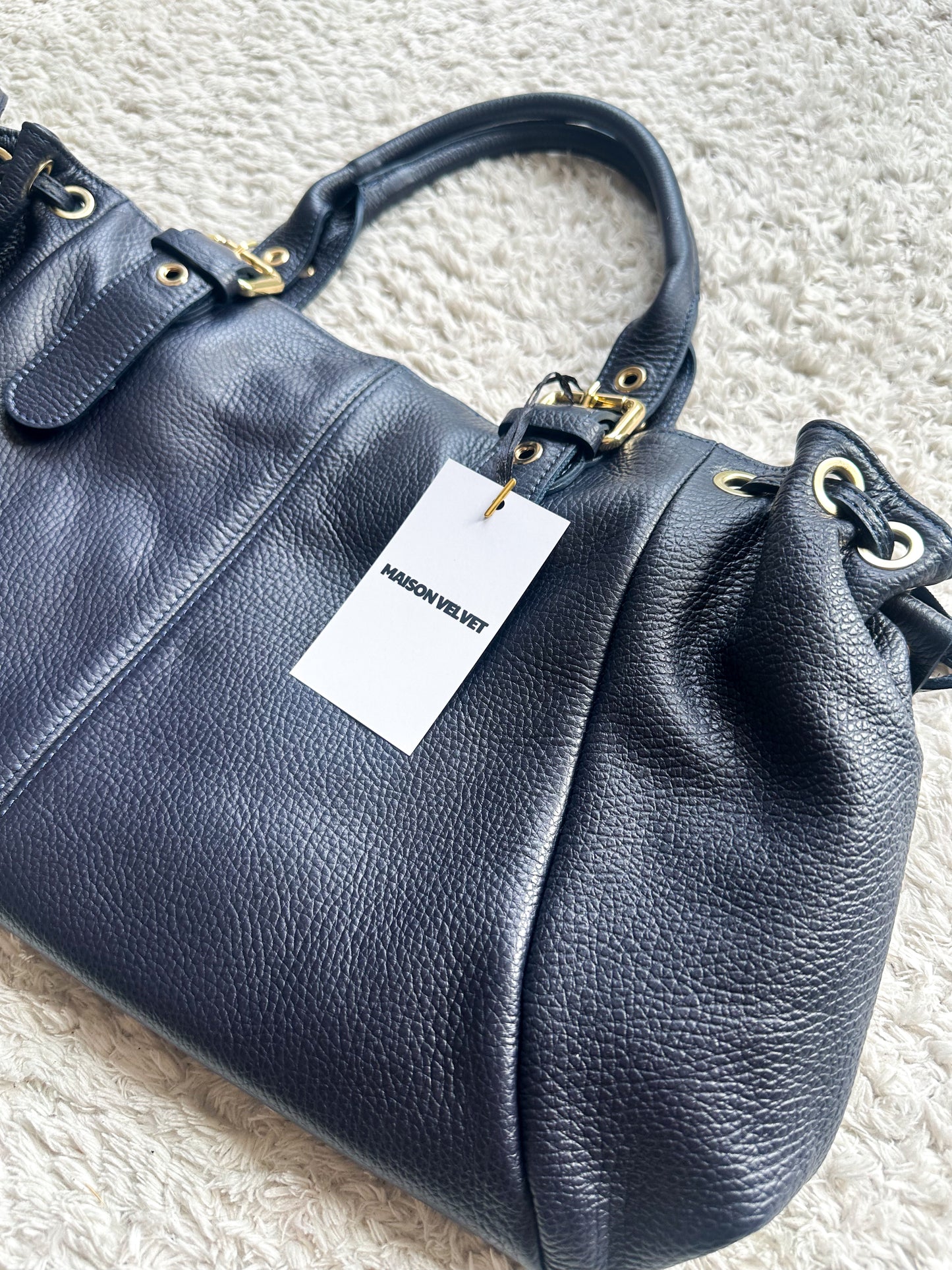 Stockholm Bag L - Navy Grained