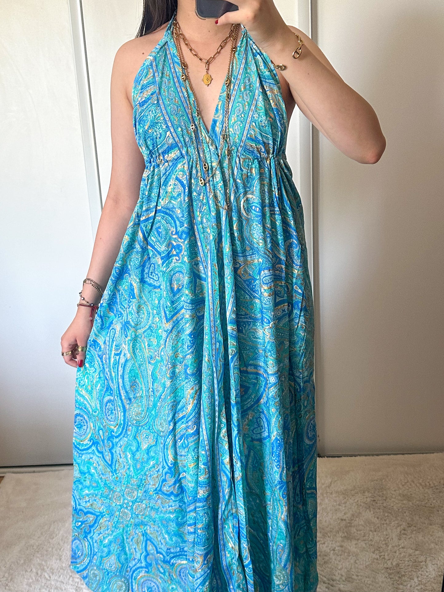 Boho jurk - 2 tinten blauw