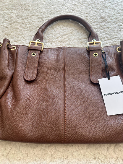 Sac Stockholm L - Marron cuir grainé