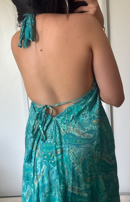 Bohemian dress - turquoise green