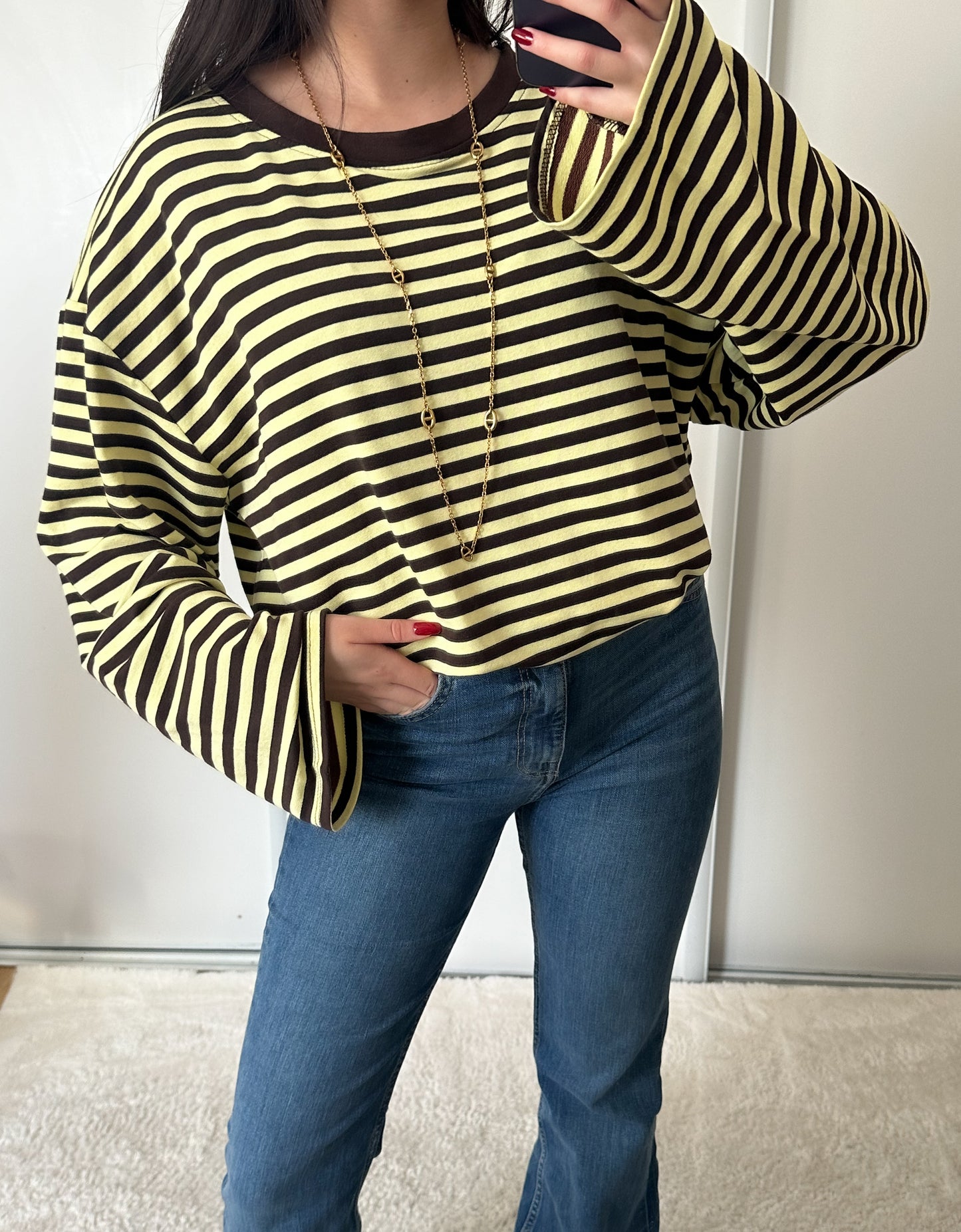 Lola geel/bruin t-shirt