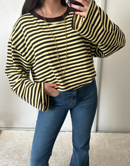 Lola geel/bruin t-shirt