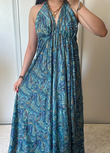 Robe bohème - Bleu marine / bleu clair