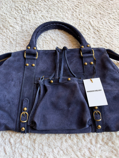Sac City - Bleu marine en daim