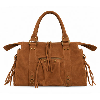 Sac City L - Camel en daim