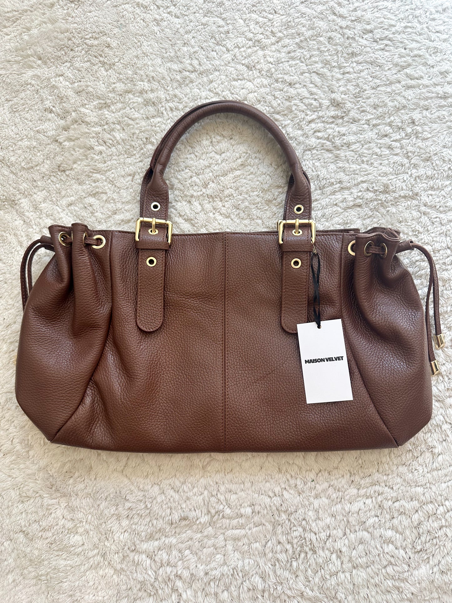 Sac Stockholm L - Marron cuir grainé
