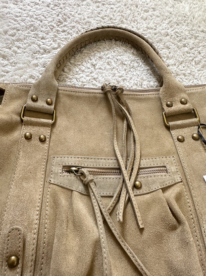L-sized Sac City bag - light taupe suede