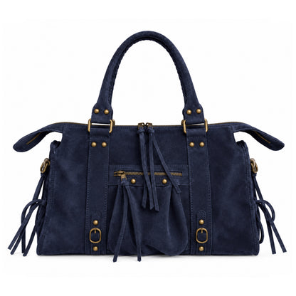Sac City - Bleu marine en daim