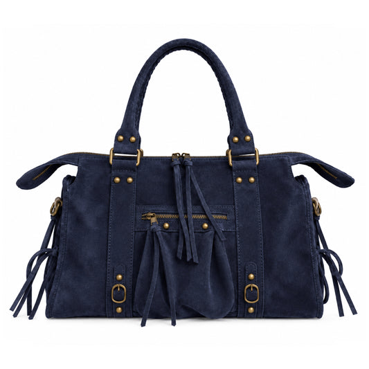 Sac City - Bleu marine en daim