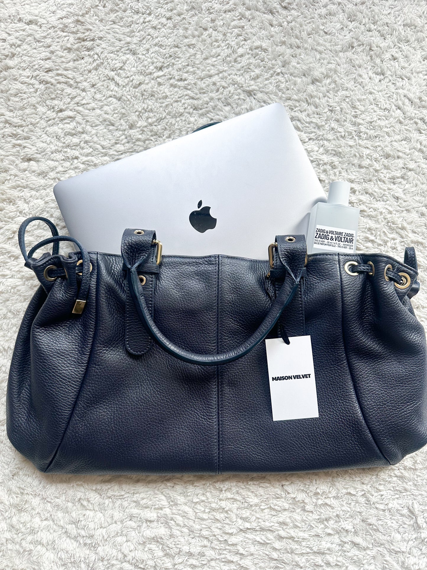Stockholm Bag L - Navy Grained
