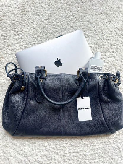 Stockholm Bag L - Navy Grained