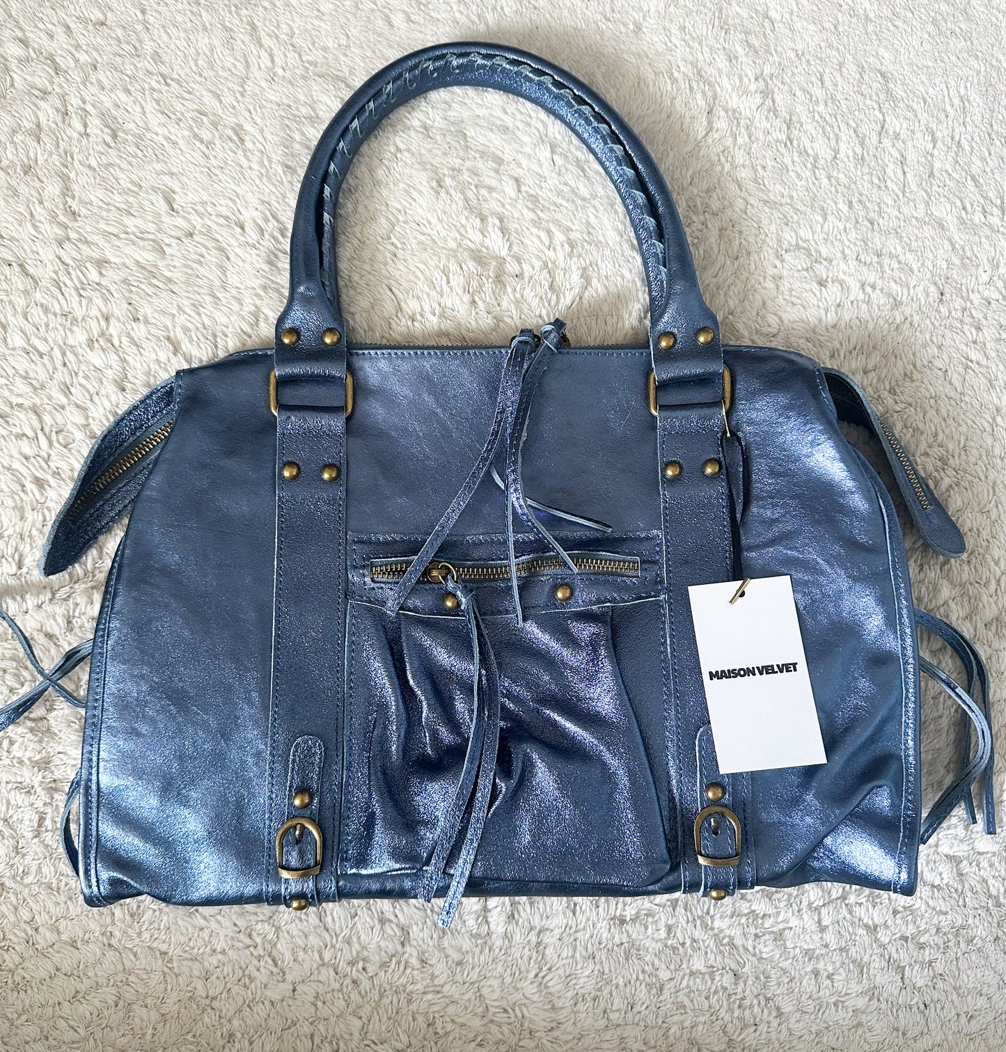 Tas City L - iriserend marineblauw