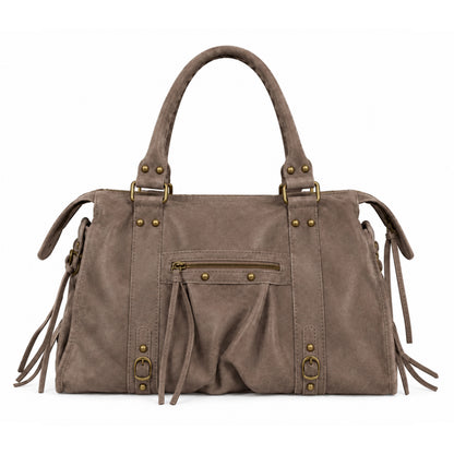 Sac City L - Marron taupe en daim
