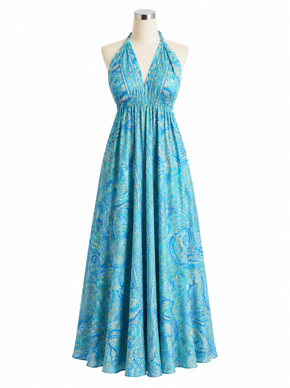 Boho jurk - 2 tinten blauw