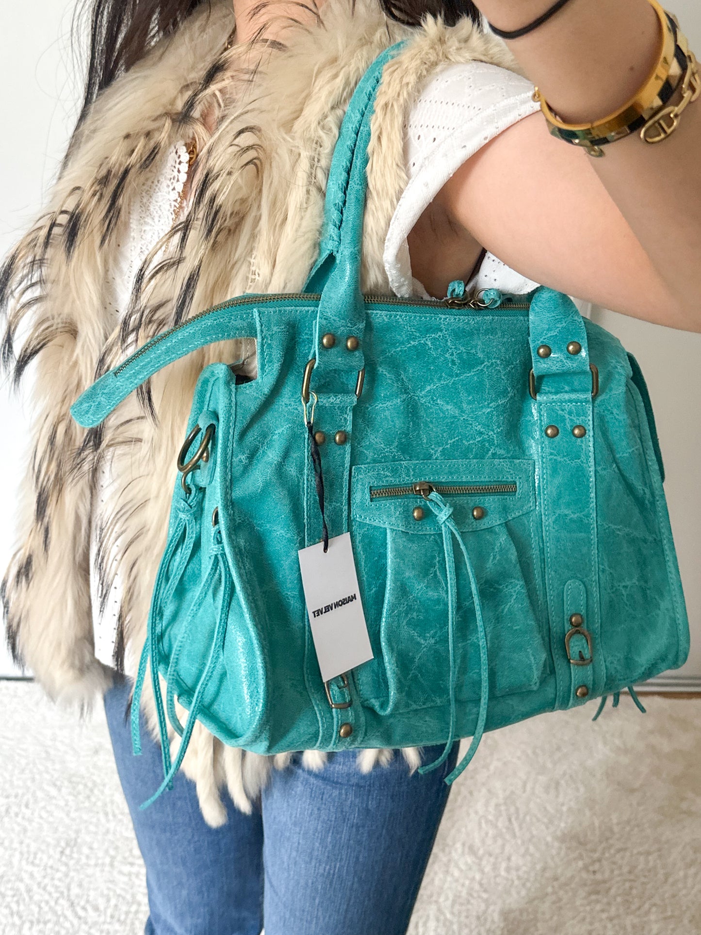 Pre-order 08/28: Limited Edition: Glossy City Bag L - Turquoise