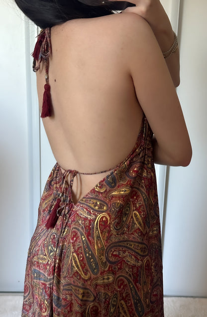 Bohemian dress - burgundy