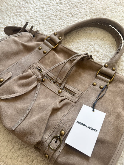 Sac city L - Taupe en daim