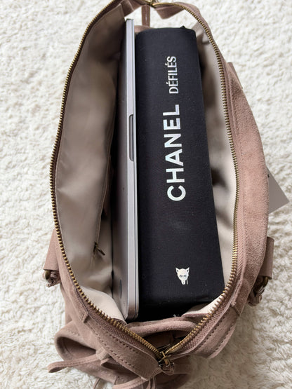 Sac City L - Marron taupe en daim