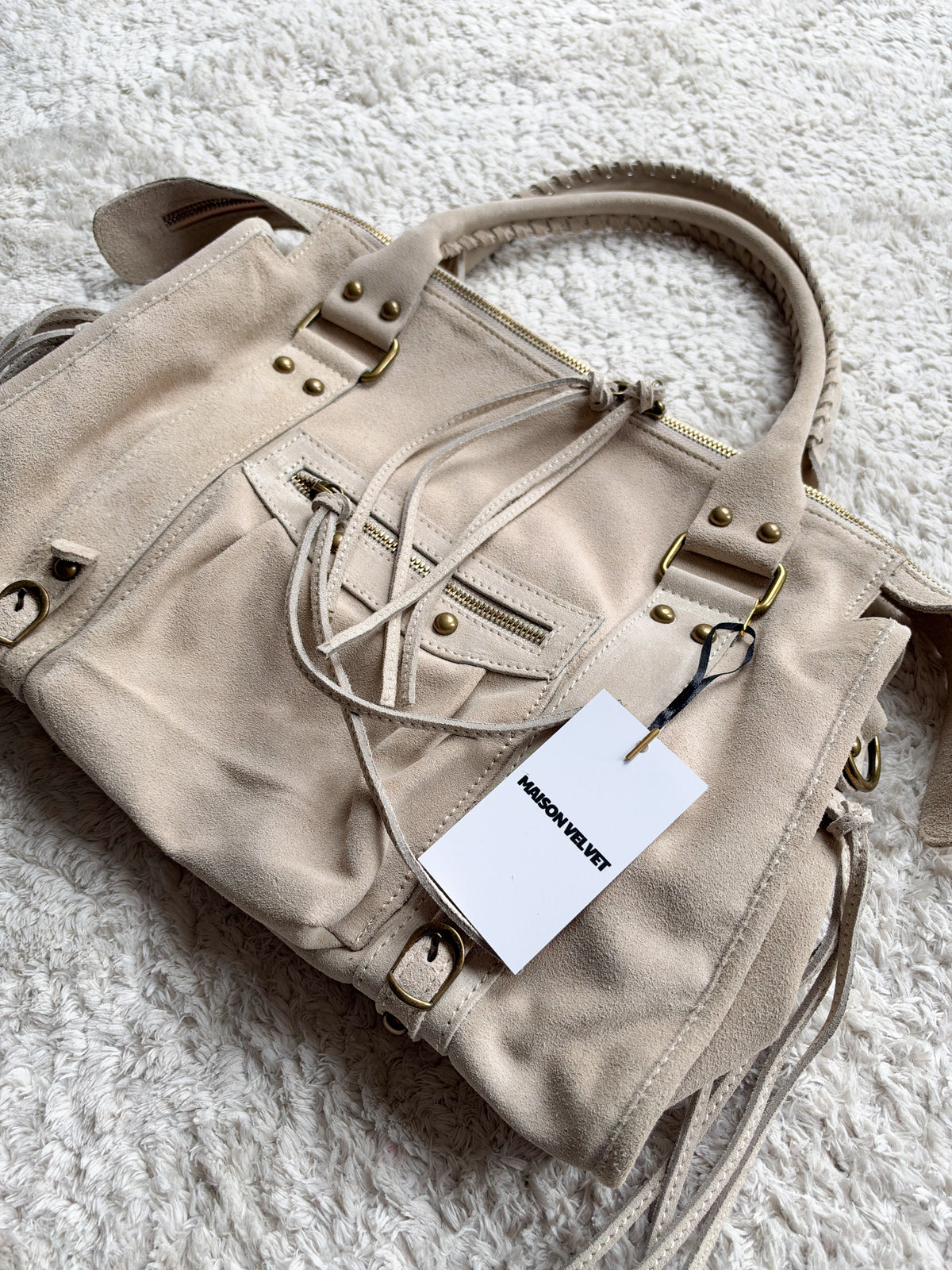 Sac City L - Light taupe suede
