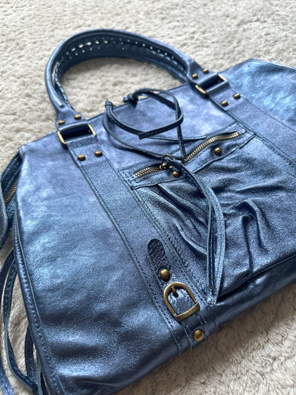 Tas City L - iriserend marineblauw