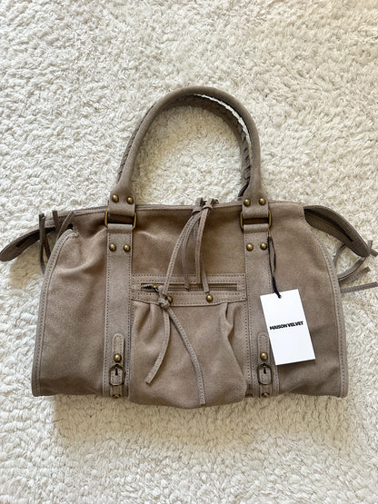 Sac city L - Taupe en daim