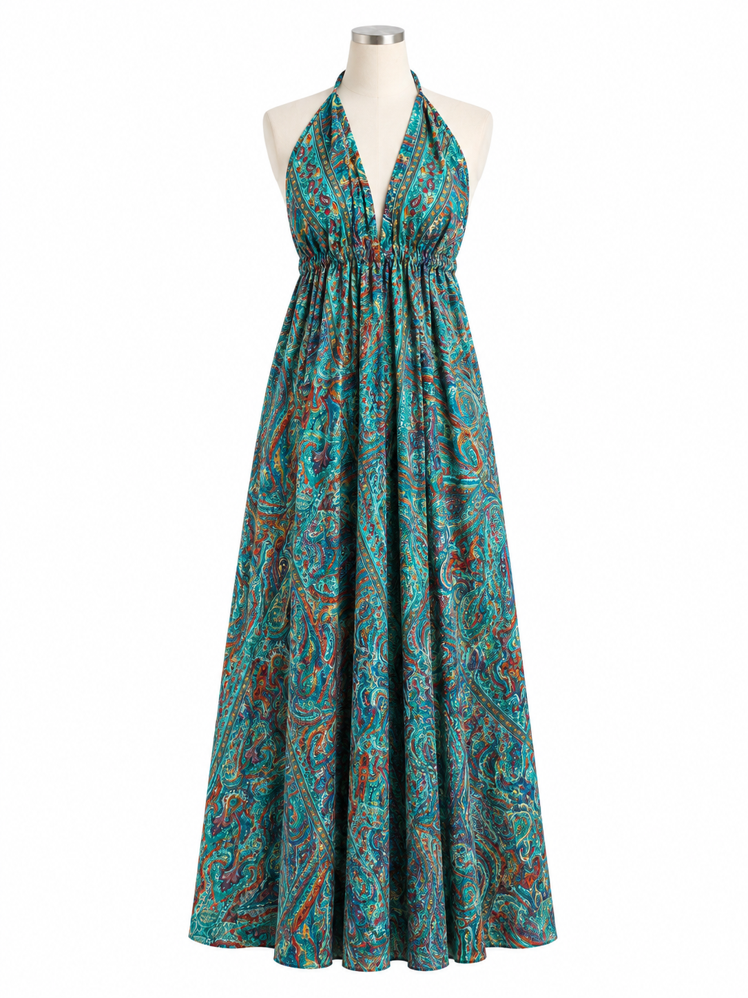 Boho jurk - Turkoois/Oranje