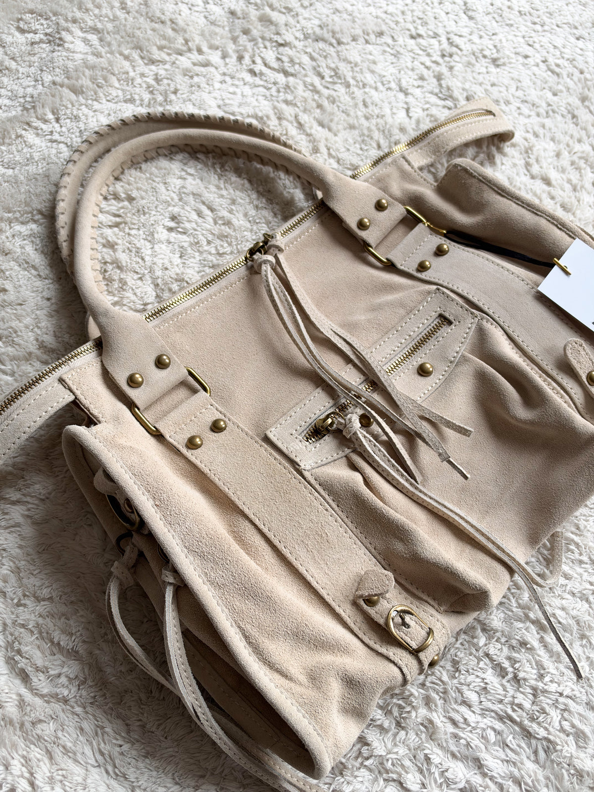 Sac City L - Light taupe suede