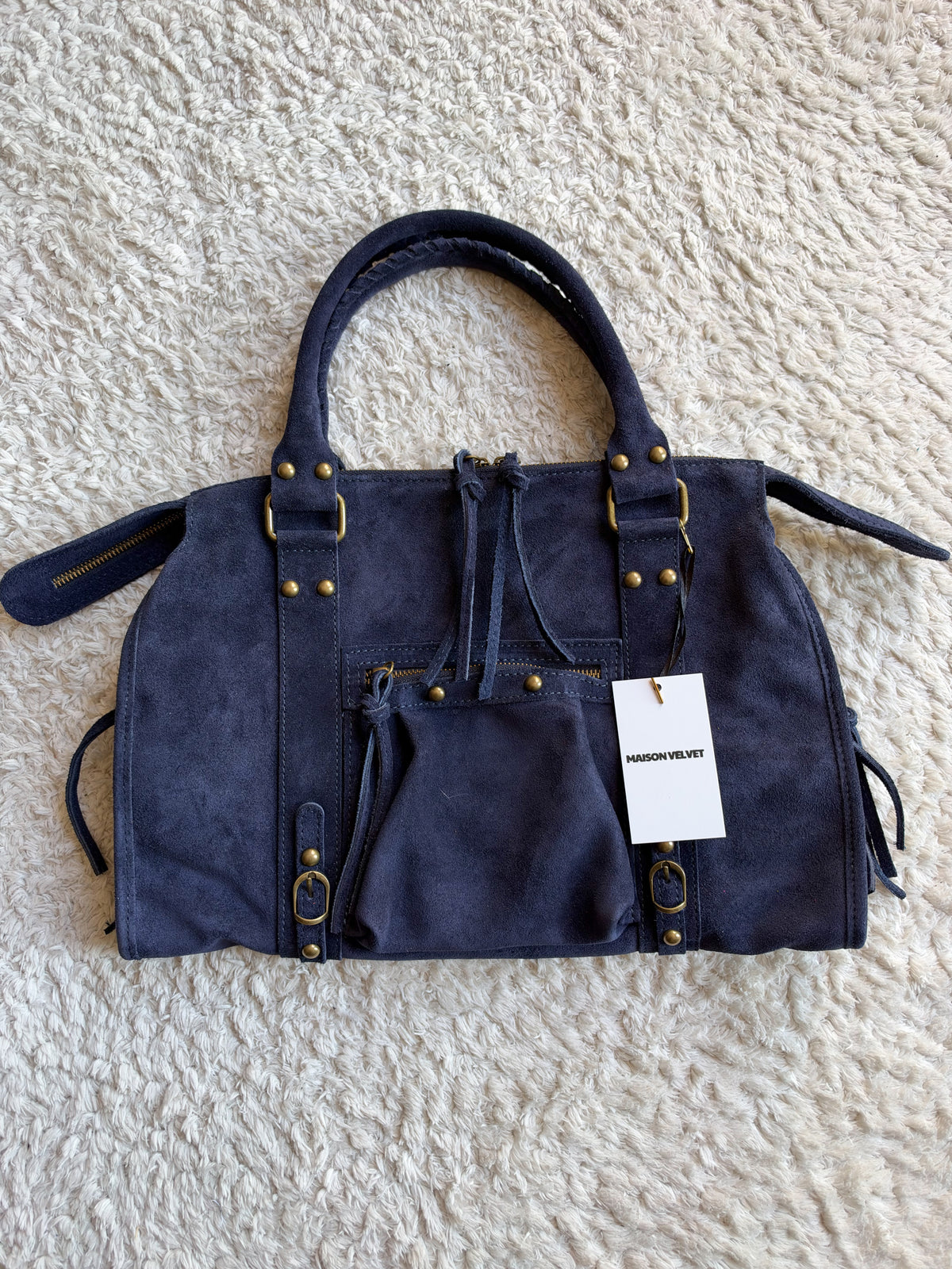 Sac City - Bleu marine en daim