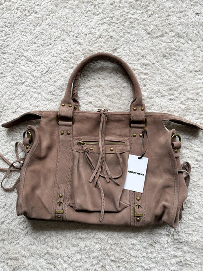 Sac City L - Marron taupe en daim