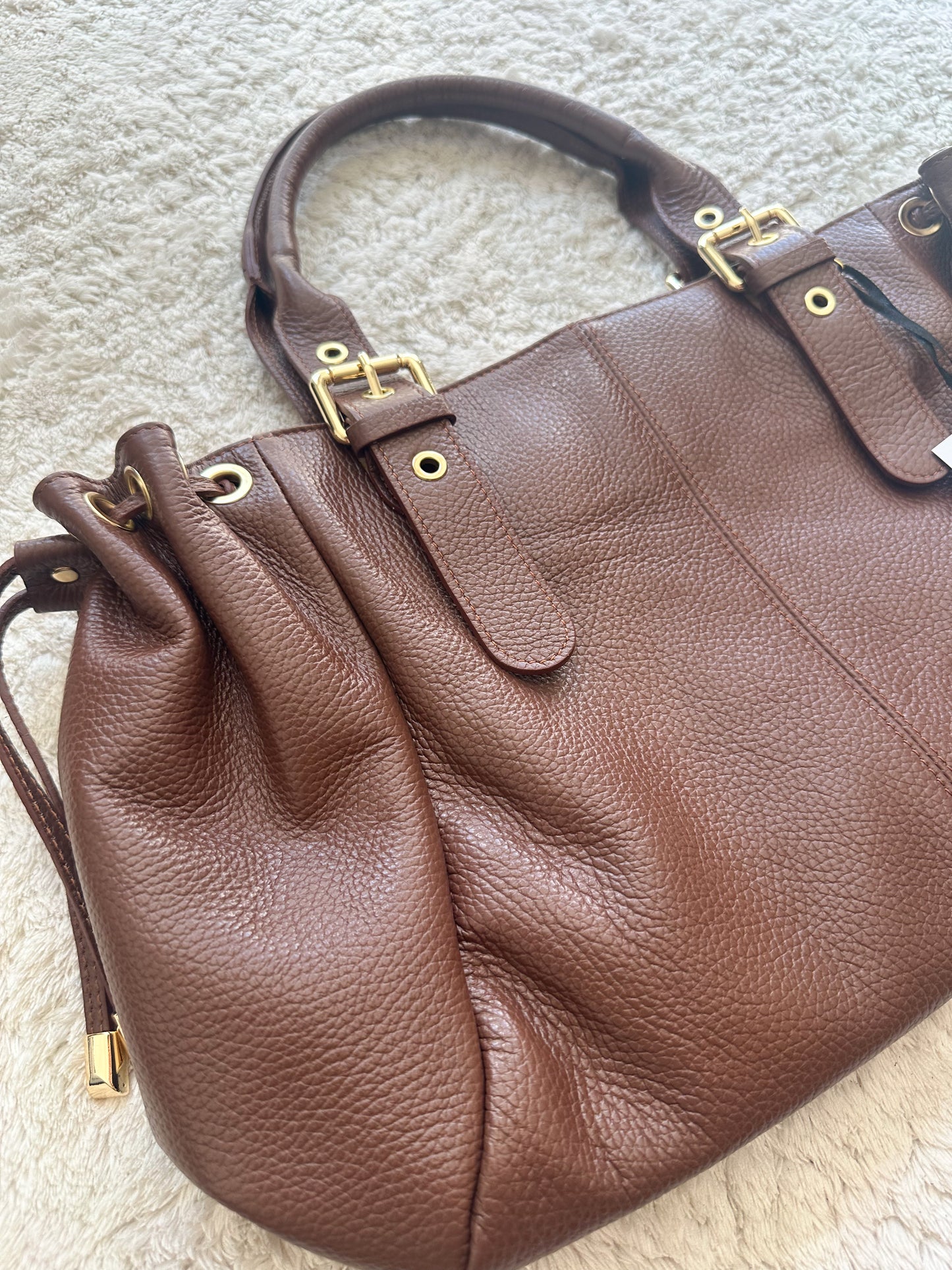 Sac Stockholm L - Marron cuir grainé
