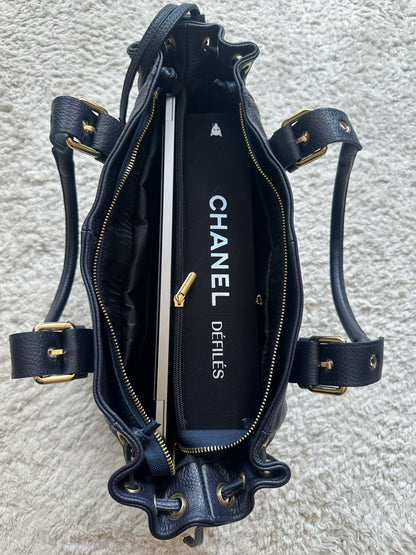 Stockholm Bag L - Navy Grained