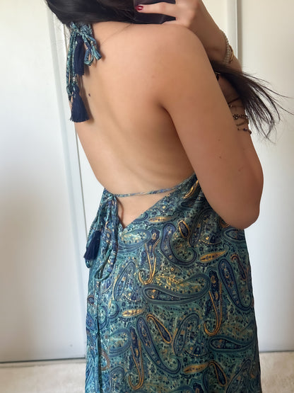 Robe bohème - Bleu marine / bleu clair