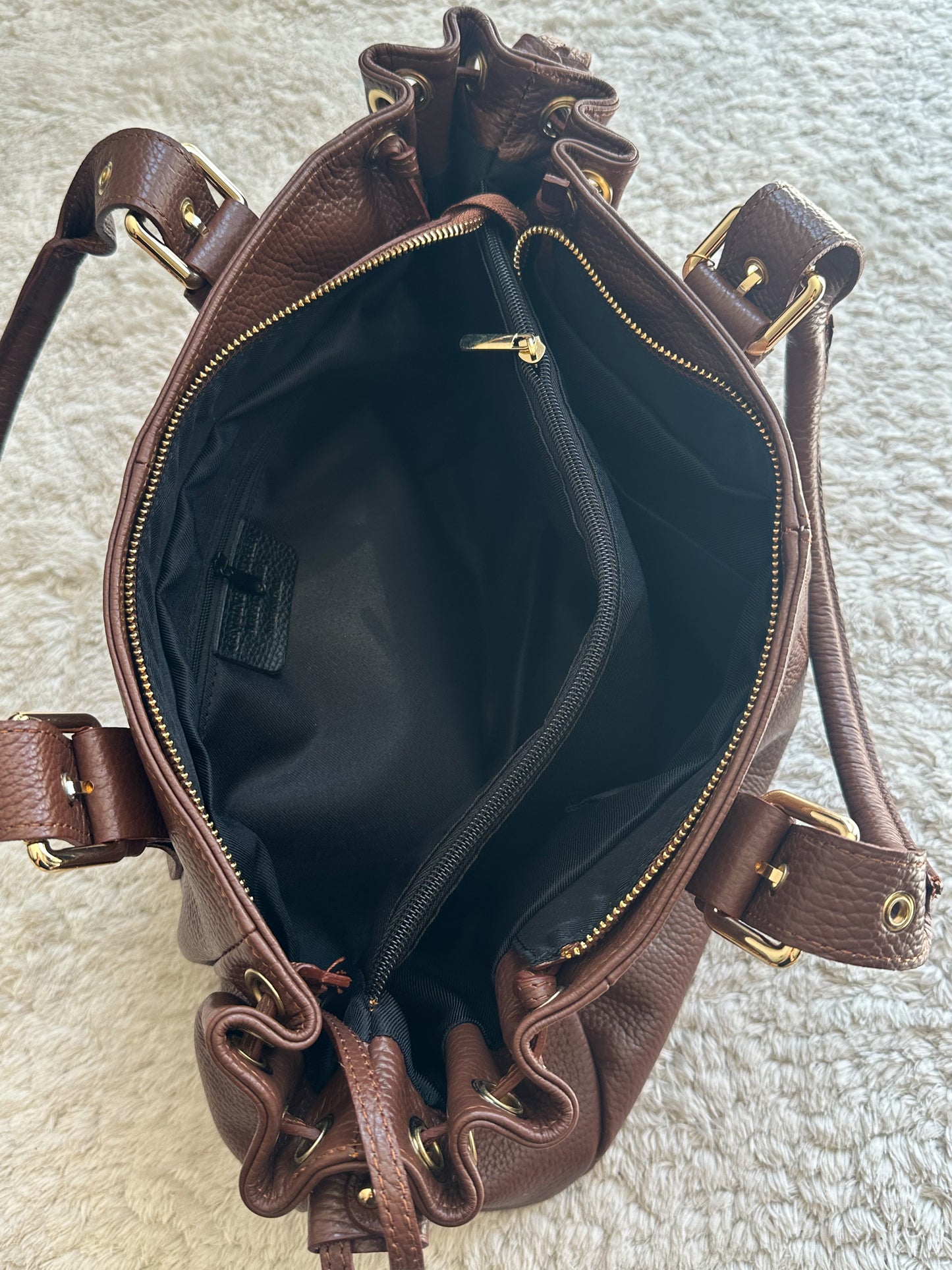 Sac Stockholm L - Marron cuir grainé
