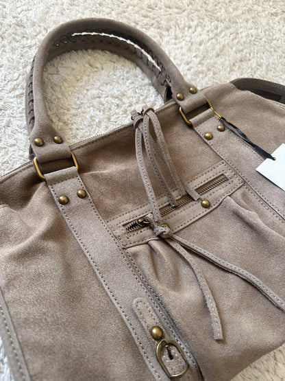 Sac city L - Taupe en daim
