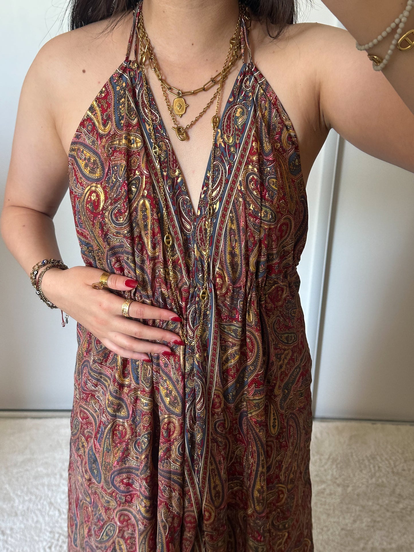 Bohemian dress - burgundy