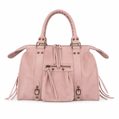 Sac City L - Rose cuir daim