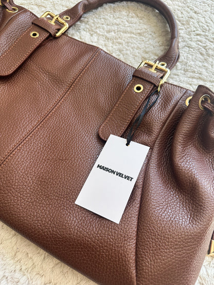Sac Stockholm L - Marron cuir grainé