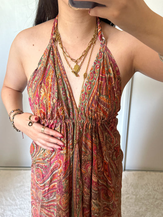 Bohemian dress - Orange/pink