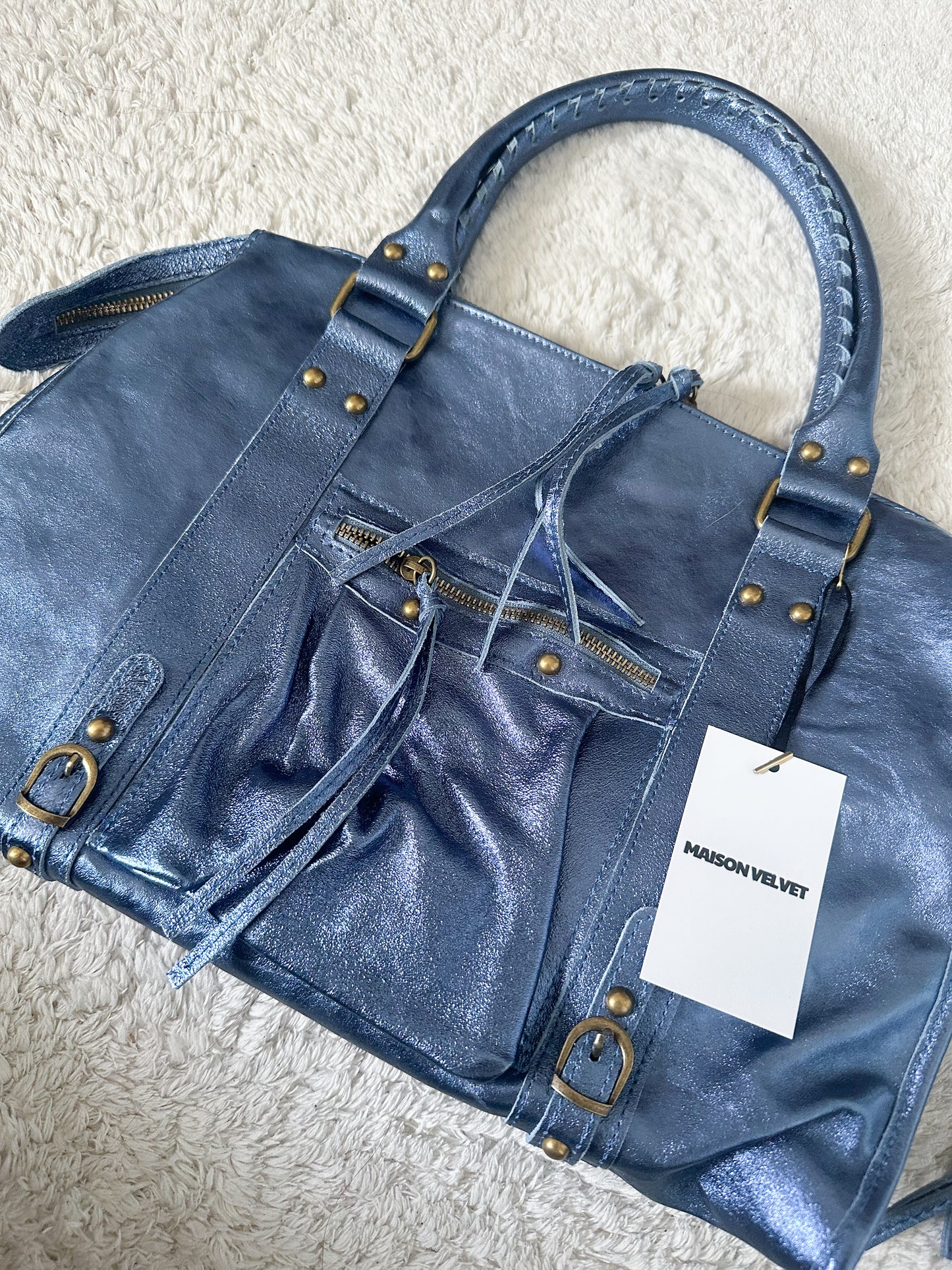Tas City L - iriserend marineblauw