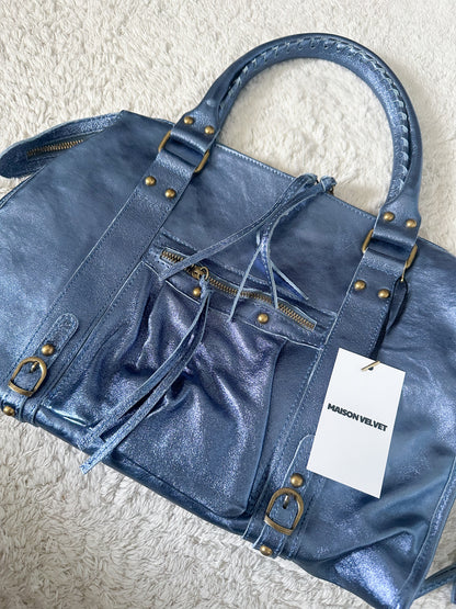 Tas City L - iriserend marineblauw