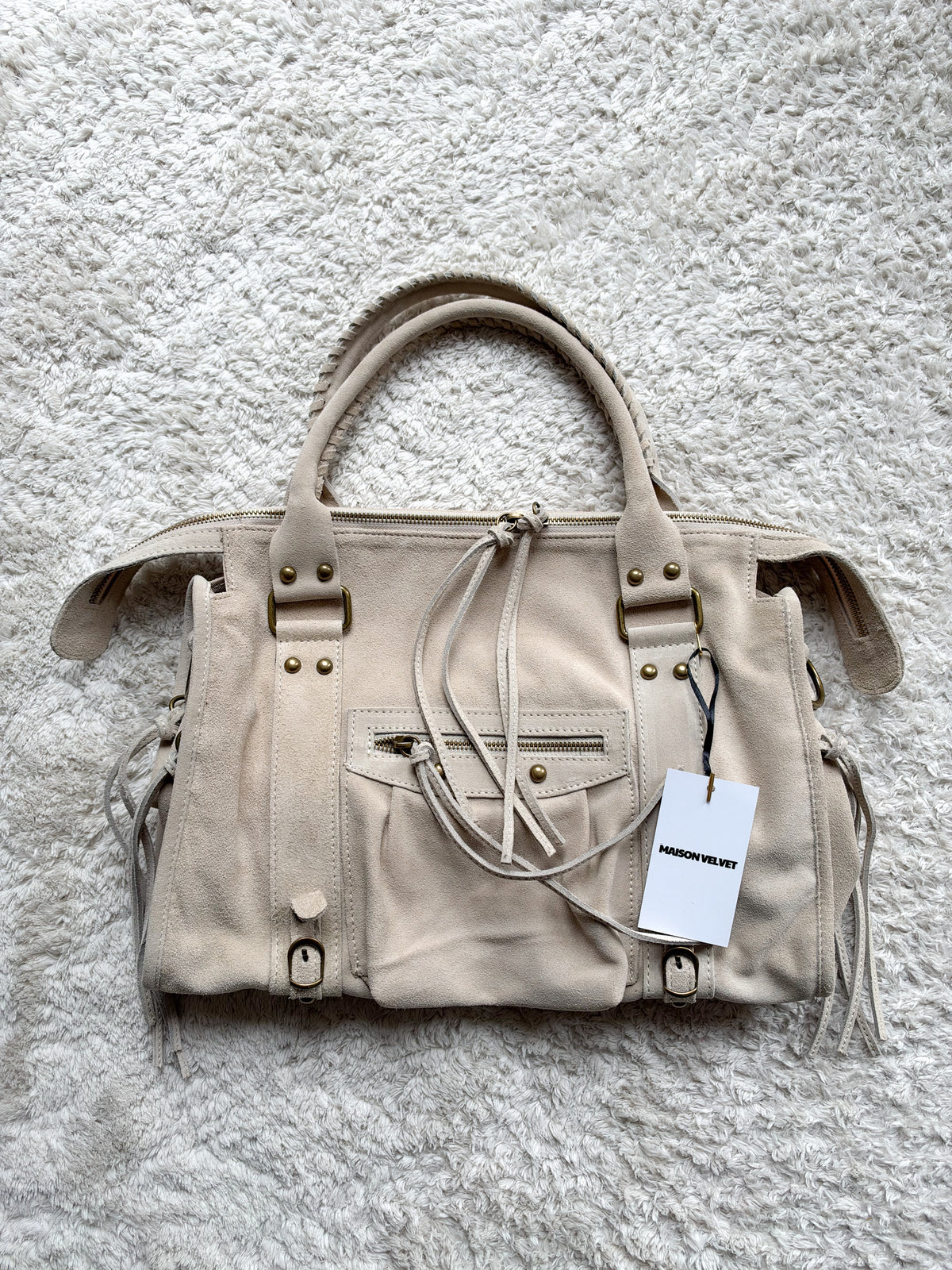 Sac City L - Light taupe suede