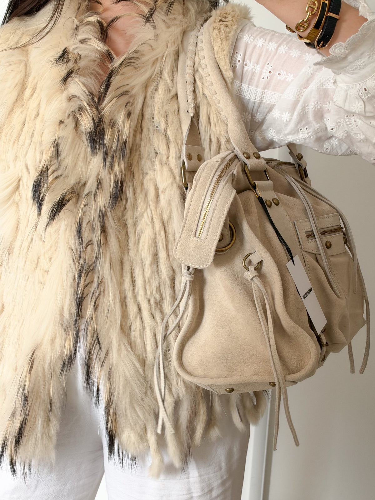 Sac City L - Light taupe suede