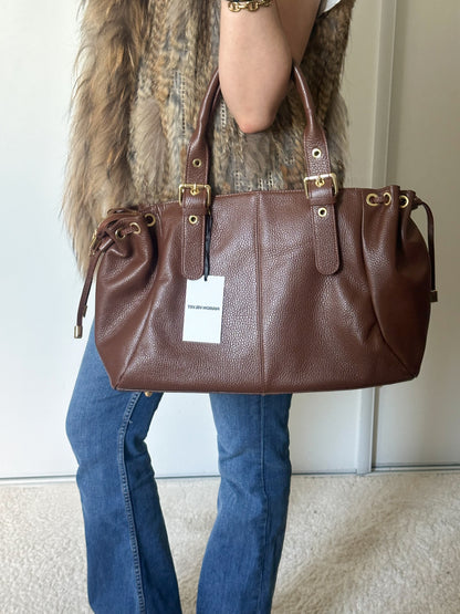 Sac Stockholm L - Marron cuir grainé